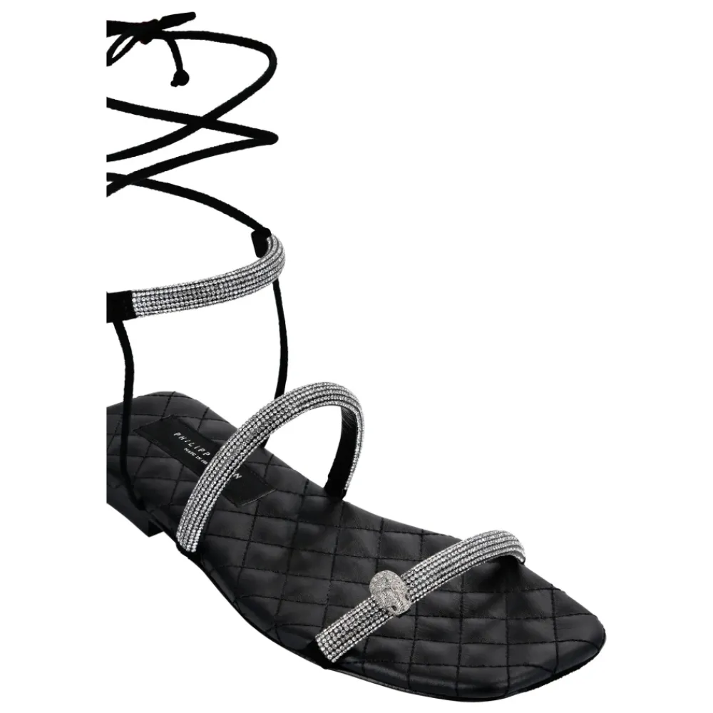 DAMES Philipp Plein Sandalen^Suede Strass Platte Sandalen