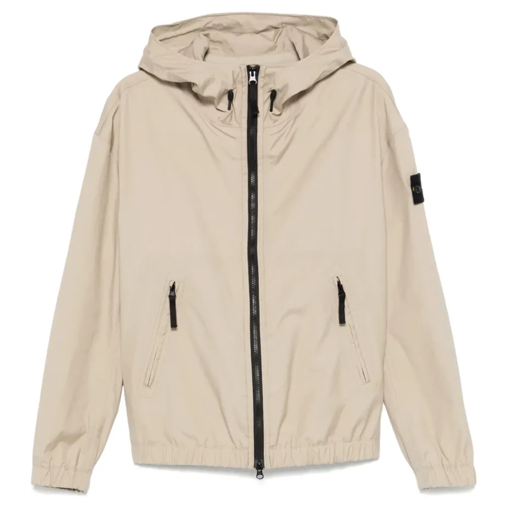 Heren Stone Island Jassen^Supima Cotton Canvas Hooded Jacket
