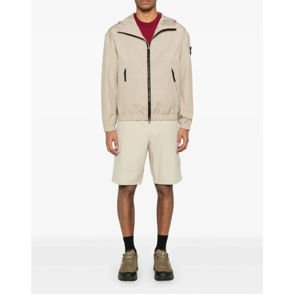 Heren Stone Island Jassen^Supima Cotton Canvas Hooded Jacket