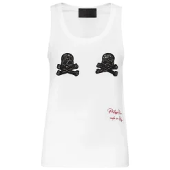 DAMES Philipp Plein Tanktop Crystal Skull met Kristallen