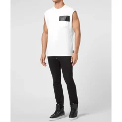 Heren Philipp Plein Tanktop Padding Details Hexagon