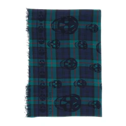 Heren Alexander McQueen Tartan Skull Foulard