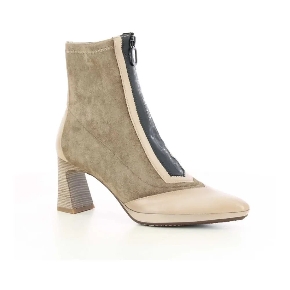 DAMES Hispanitas Enkellaarsjes|Laarzen^Taupe Damesschoenen HI254186