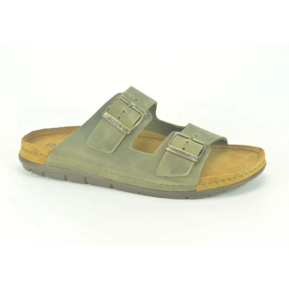 Heren Rohde Sandalen^Taupe Sandalen met Open Neus en Gespen