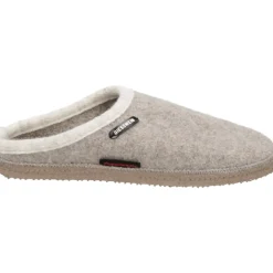Heren Giesswein Pantoffels^Taupe Slipper met Vacht Voering