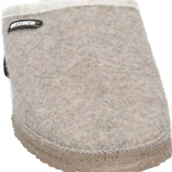 Heren Giesswein Pantoffels^Taupe Slipper met Vacht Voering