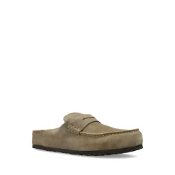 Heren Birkenstock Taupe Suède Leren Sandalen