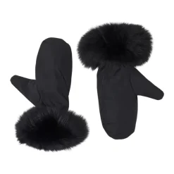 DAMES Yves Salomon Technische stof en wanten van vossenbont