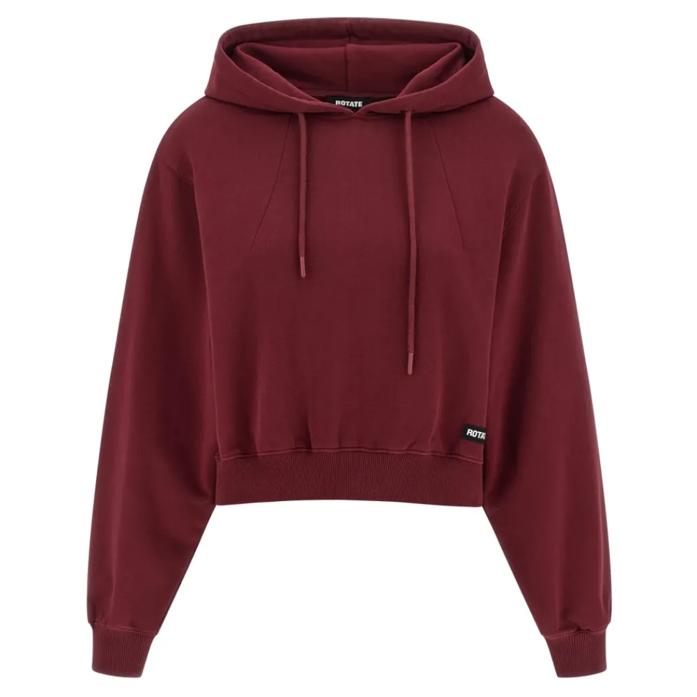 DAMES ROTATE Birger Christensen Hoodies & Sweatvesten^Terry Back Cropped Hoodie