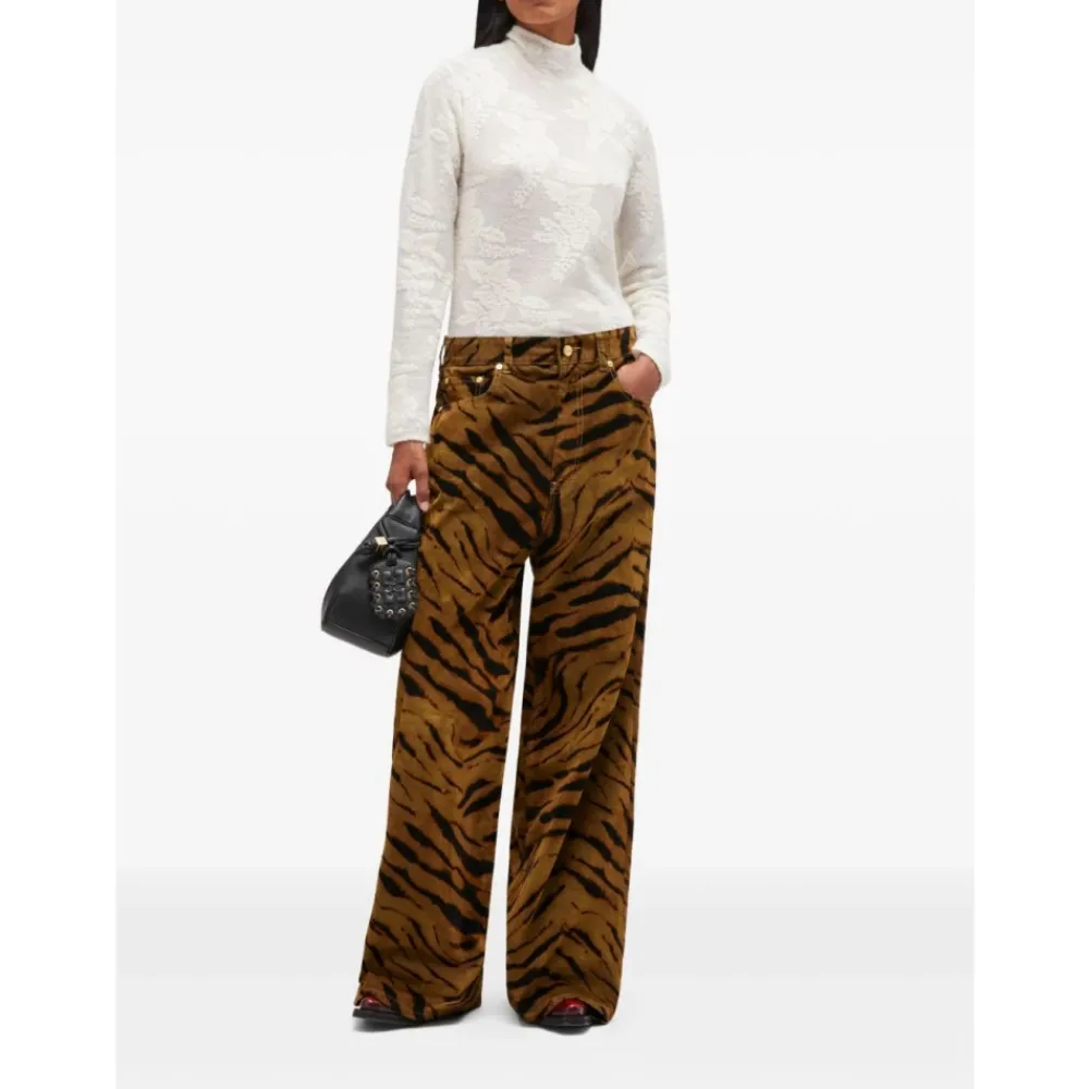 DAMES Ganni Jeans^Tijgerstreep Hoge Taille Jeans