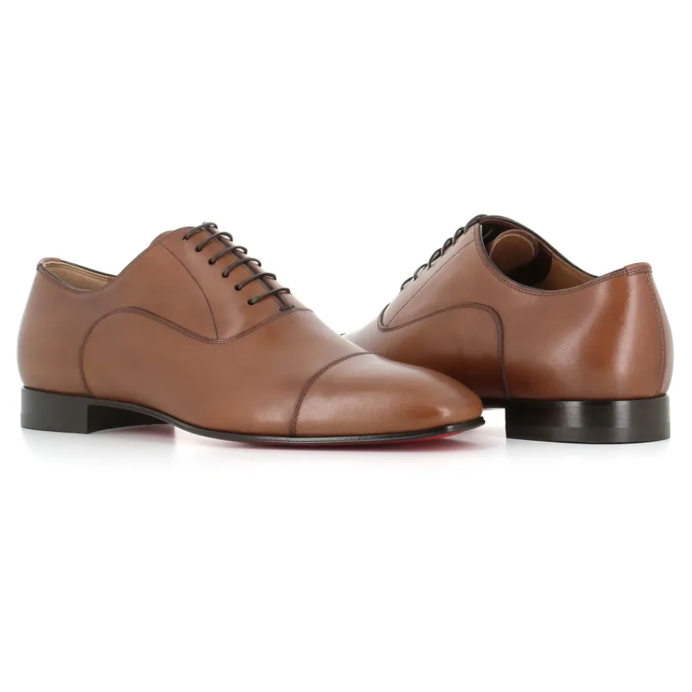 Heren Christian Louboutin Nette Schoenen^Tobacco Oxford Platte Schoenen