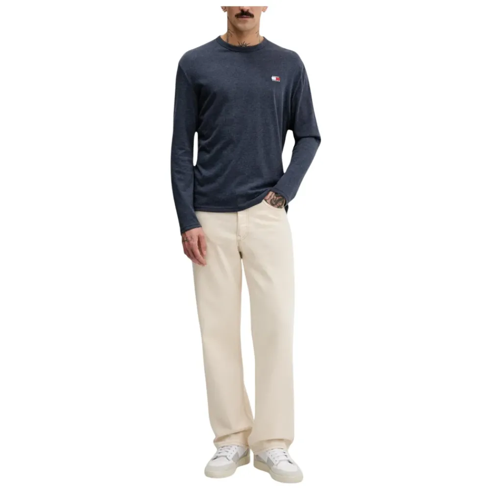 Heren Tommy Jeans Tonal Badge Long Sleeve T-Shirt