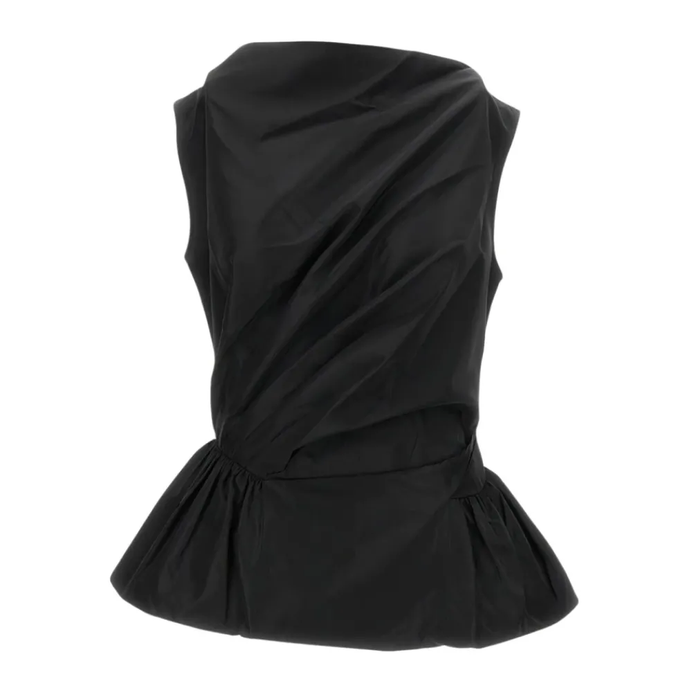 DAMES Simone Rocha Top met draperie en aansluitende pasvorm