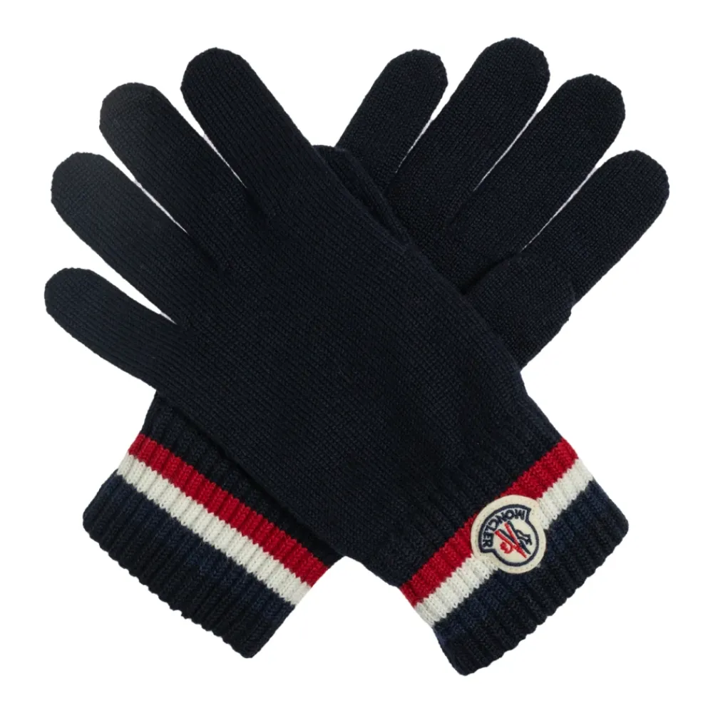 Heren Moncler Handschoenen^Tricolor Wollen Handschoenen