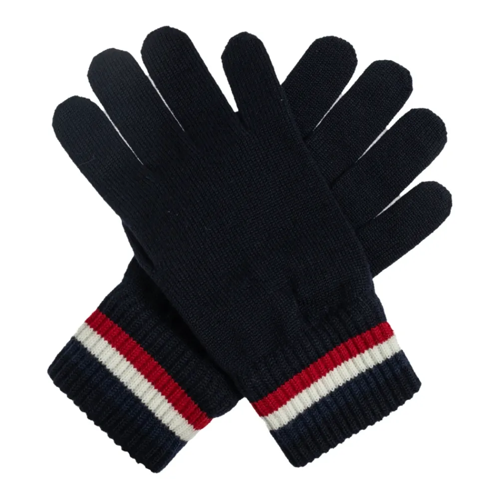 Heren Moncler Handschoenen^Tricolor Wollen Handschoenen