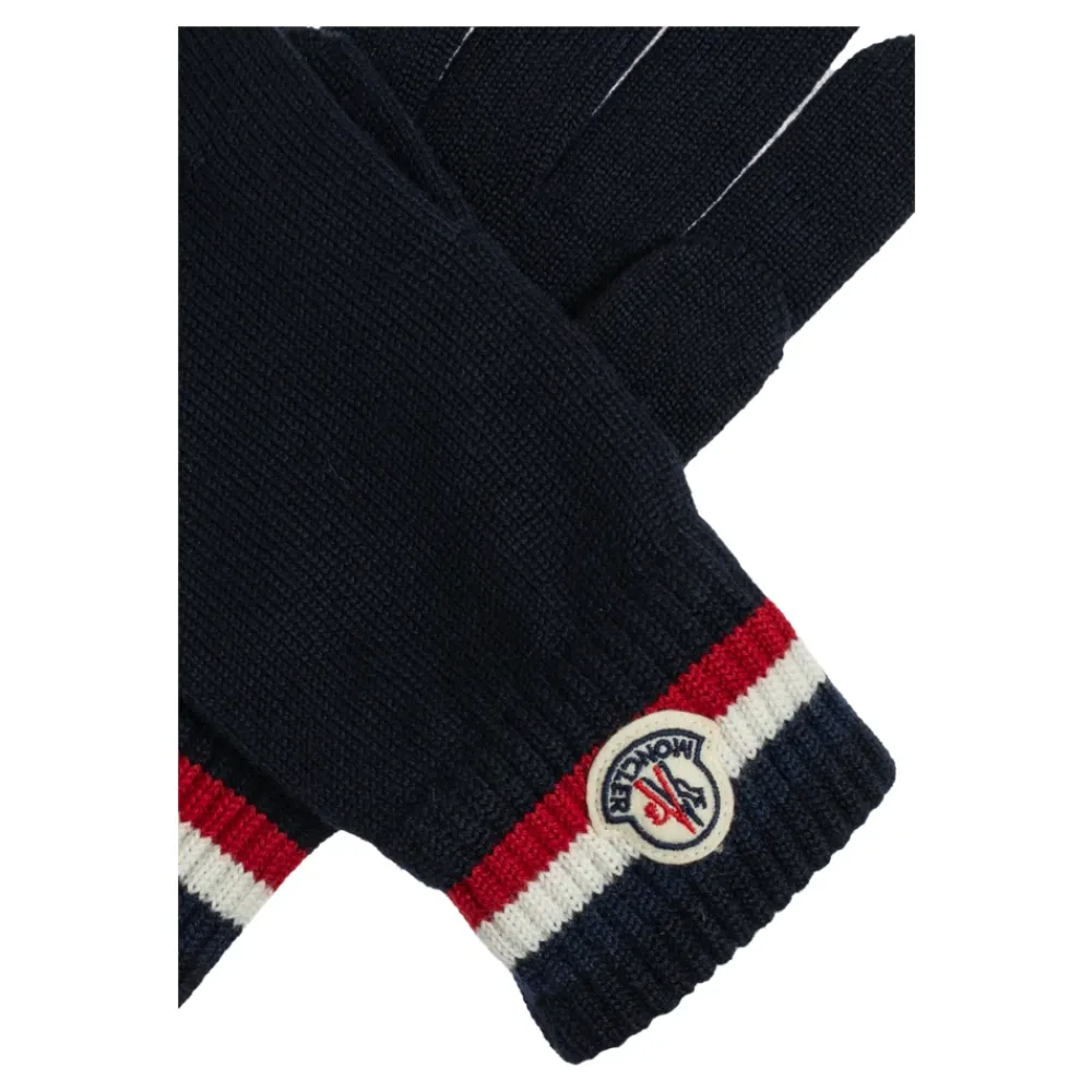 Heren Moncler Handschoenen^Tricolor Wollen Handschoenen