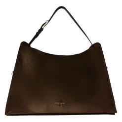 DAMES Orciani Handtassen^Trinity Peach grote schoudertas van suède