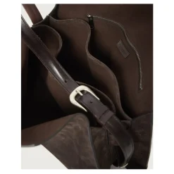 DAMES Orciani Handtassen^Trinity Peach grote schoudertas van suède