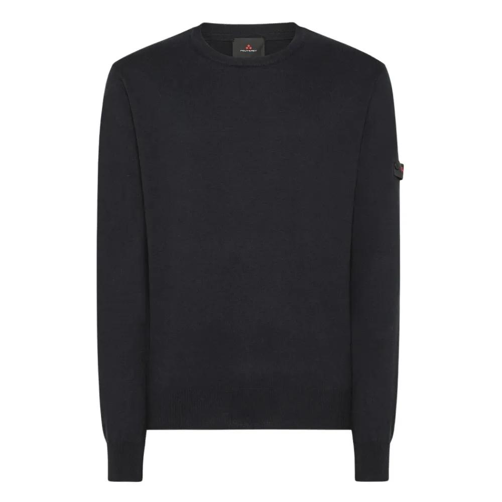 Heren Peuterey Trui van wol en katoen met ronde hals