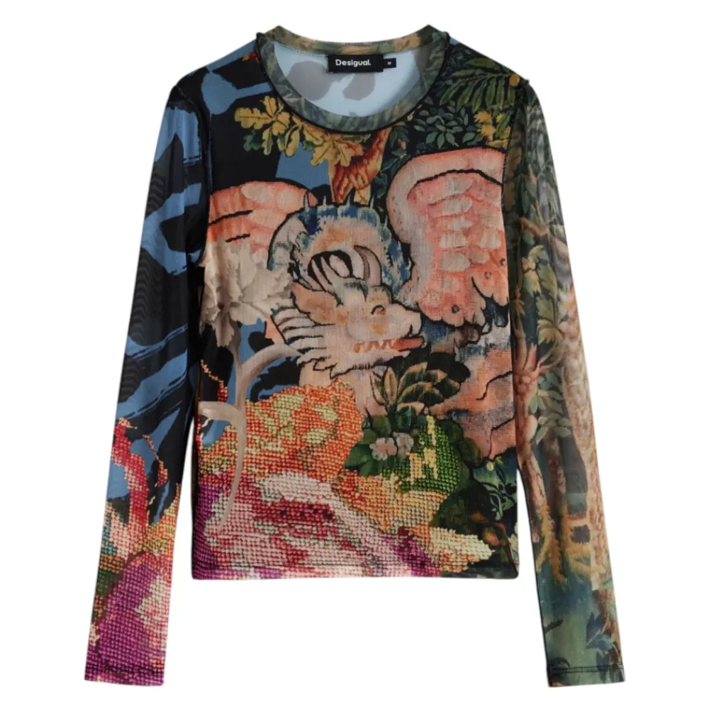 DAMES Desigual TS Dragon Lacroix Longsleeve