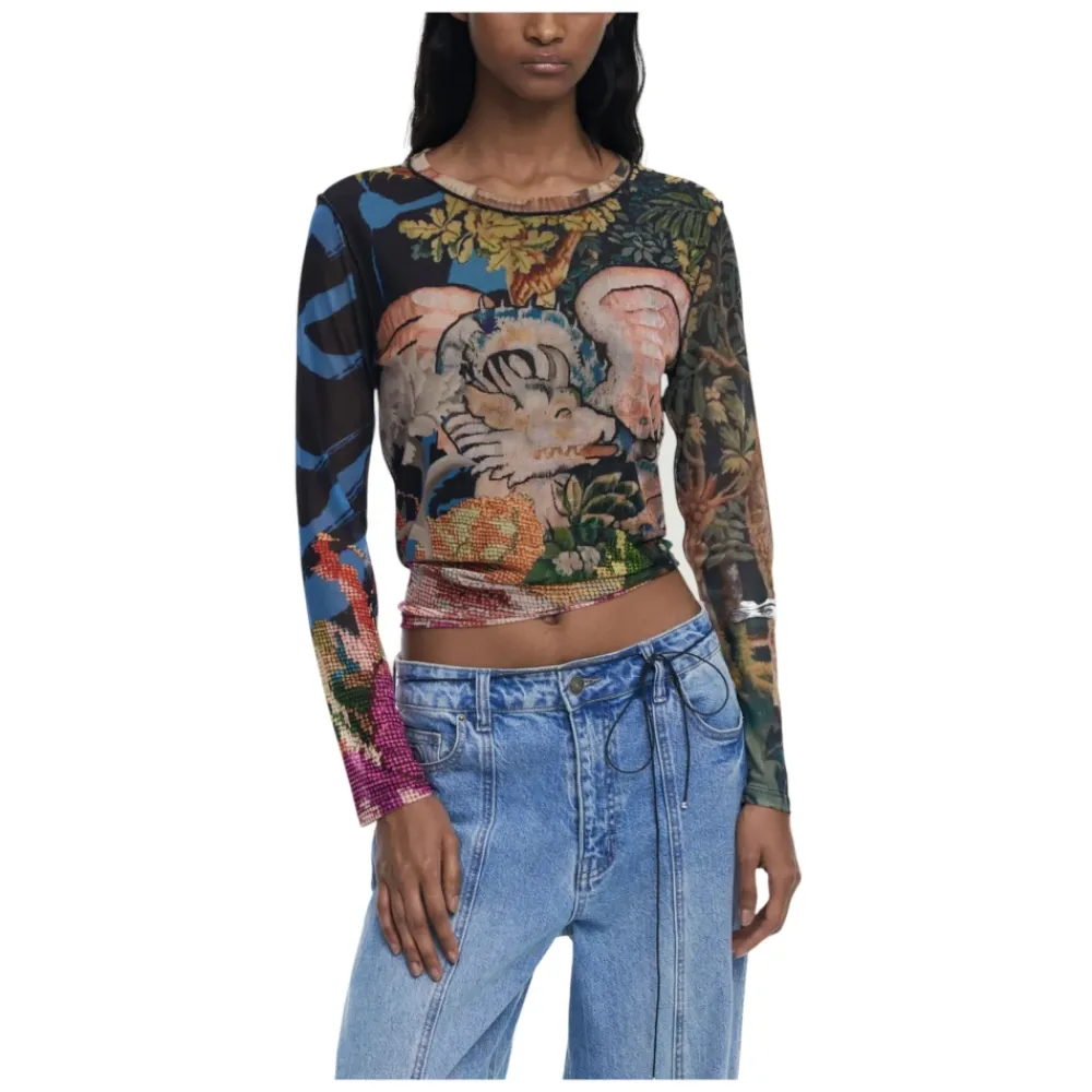 DAMES Desigual TS Dragon Lacroix Longsleeve