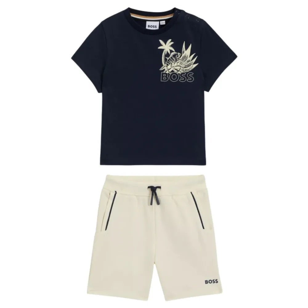 Hugo T-shirt en shorts van een katoenmix