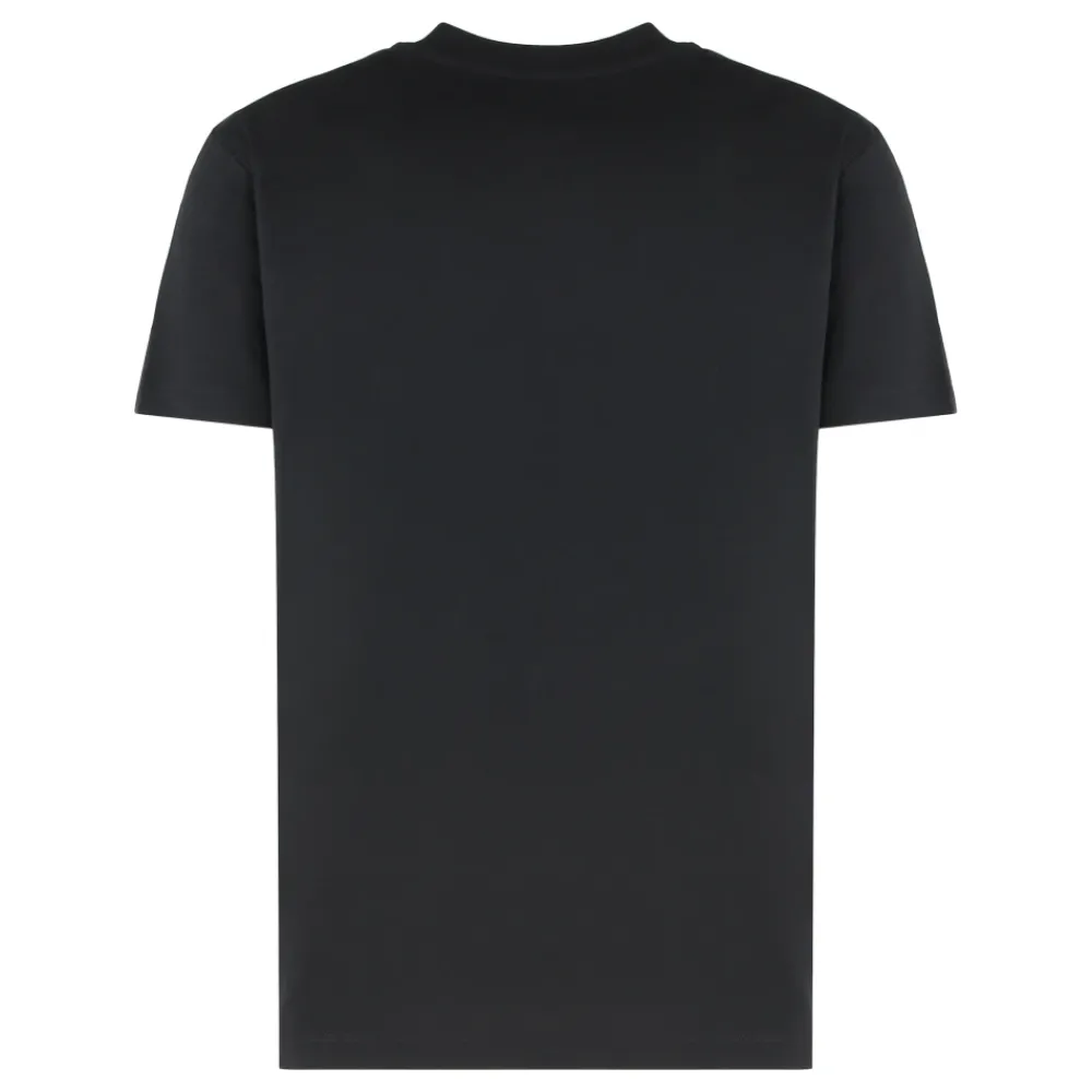 DAMES Moncler Shirts^T-shirt met ribgebreide kraag en ronde hals