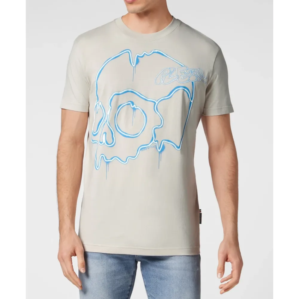 Heren Philipp Plein T-Shirt Ronde Hals Druipende Schedel