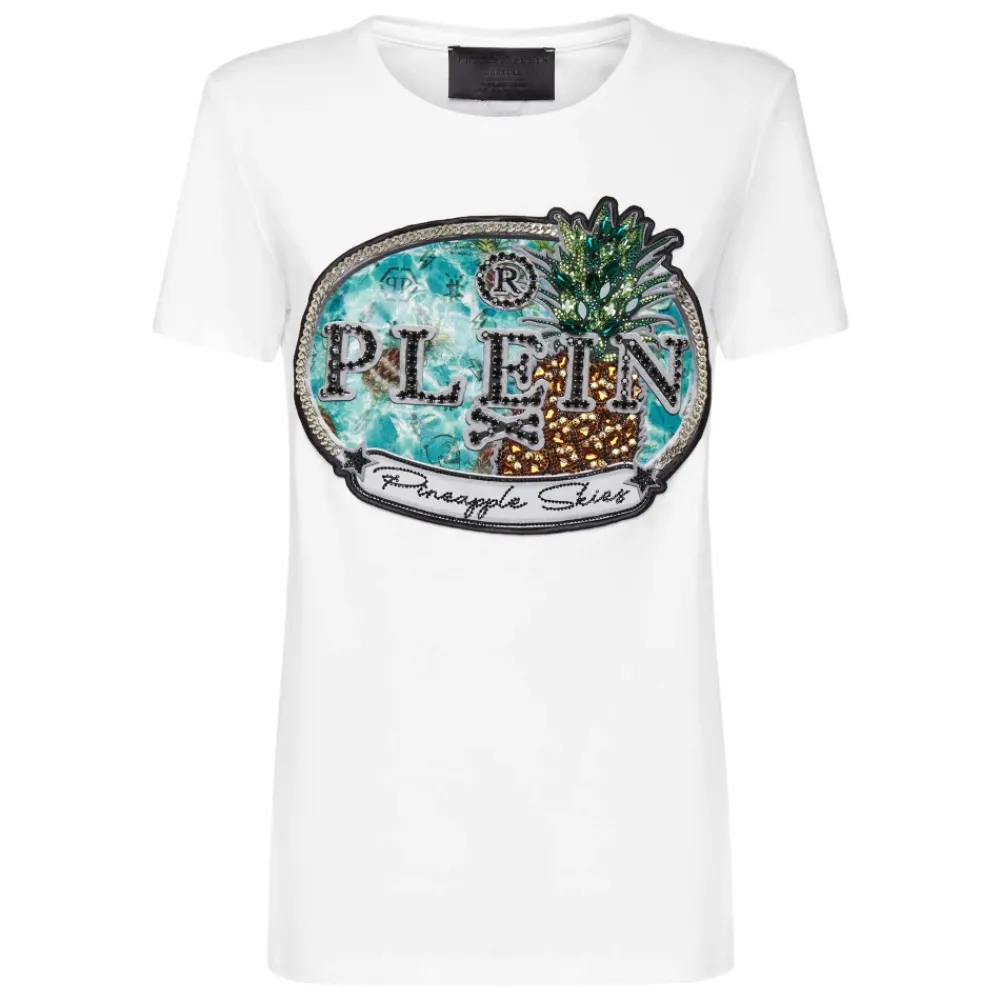 DAMES Philipp Plein Shirts^T-Shirt Ronde Hals Pineapple Skies