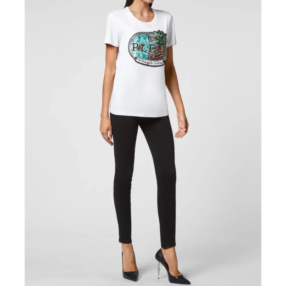 DAMES Philipp Plein Shirts^T-Shirt Ronde Hals Pineapple Skies