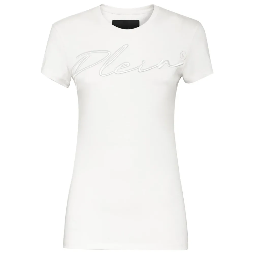 DAMES Philipp Plein Shirts^T-shirt Ronde Hals SS Embroidery Signature