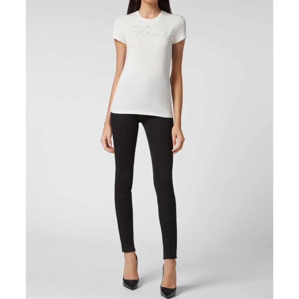 DAMES Philipp Plein Shirts^T-shirt Ronde Hals SS Embroidery Signature