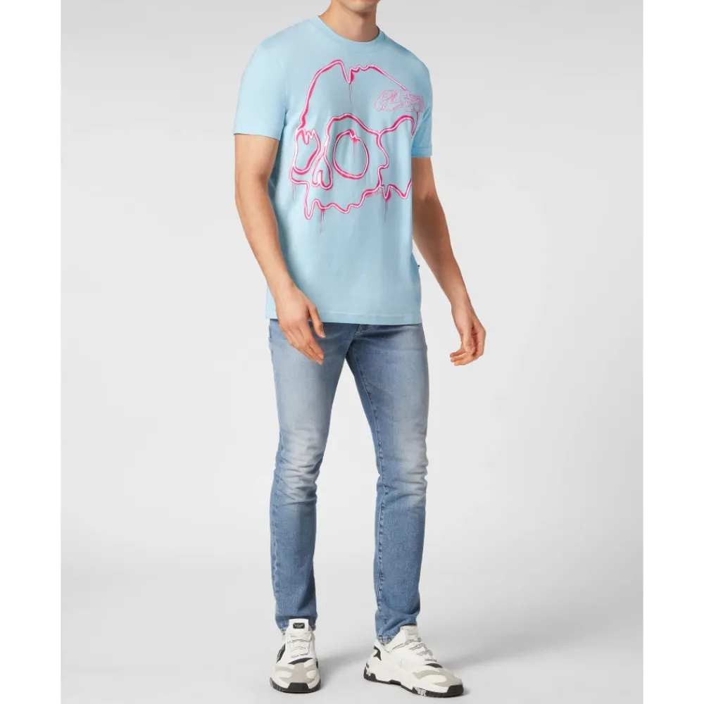 Heren Philipp Plein Shirts^T-shirt Round Neck SS Dripping Skull