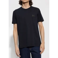 Heren Dolce & Gabbana Shirts^T-shirt van katoen met ronde hals en logo