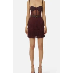 DAMES Elisabetta Franchi Tule Mini Jurk met Franje Rok