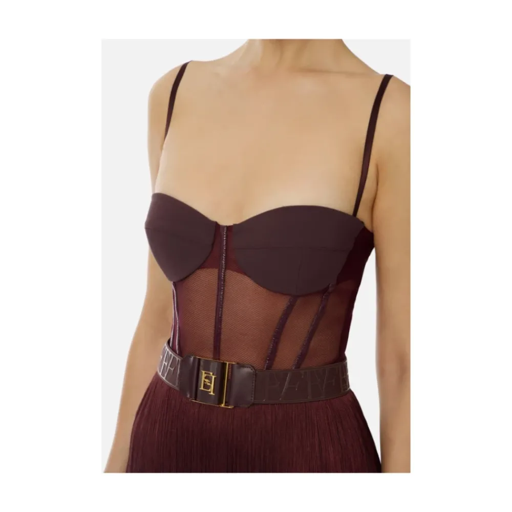 DAMES Elisabetta Franchi Tule Mini Jurk met Franje Rok