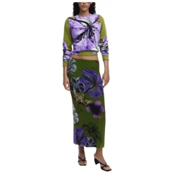 DAMES Desigual Rokken^Tulleflowers Midi Rok