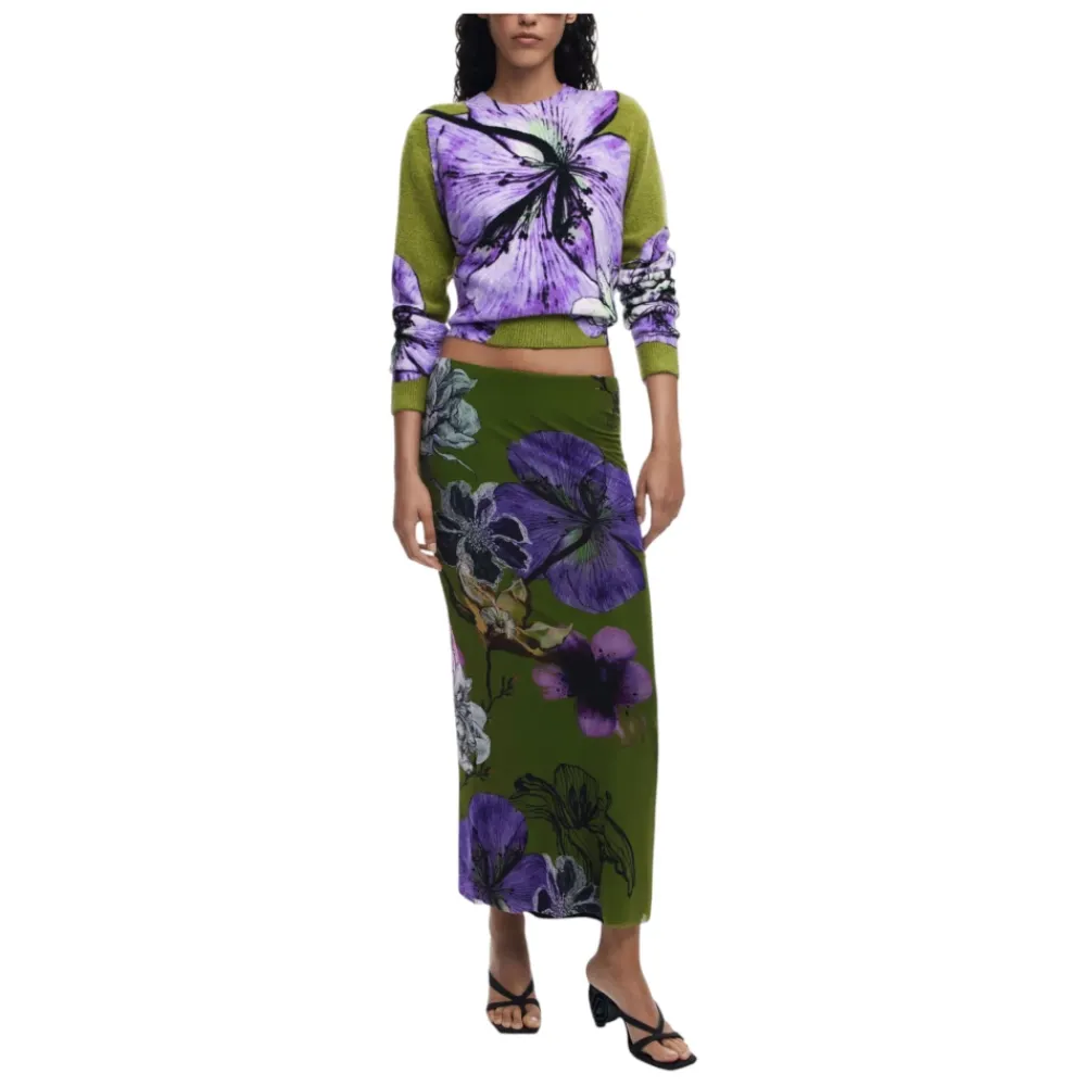 DAMES Desigual Rokken^Tulleflowers Midi Rok