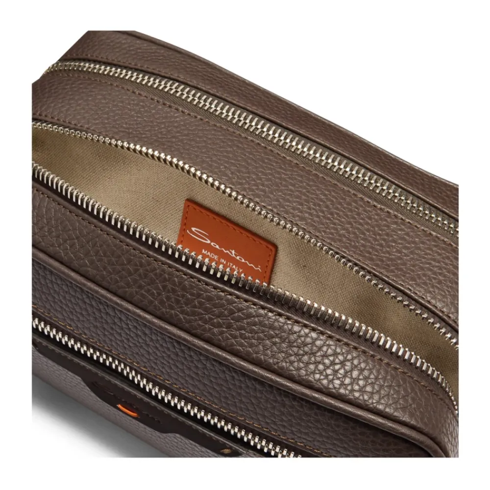 DAMES Santoni Toilettassen^Tumbled Leather Beauty Case