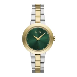 DAMES Armani Exchange Tweekleurig roestvrijstalen horloge met twee wijzers