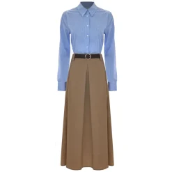 DAMES Kocca Tweekleurige jurk met lange mouwen