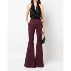 DAMES Saint Laurent Uitlopende wollen blend broek