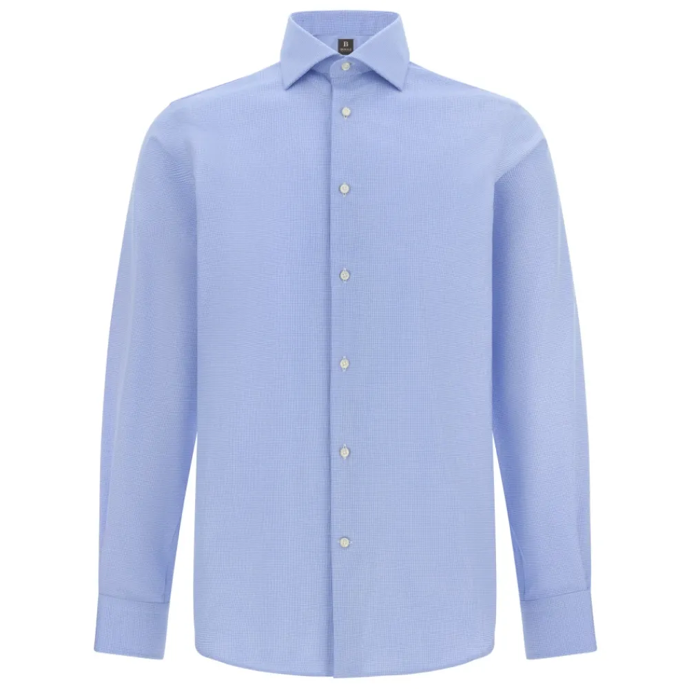 Heren Boggi Milano Overhemden^ULTIMATE NON IRON Regular Fit Katoen Dobby Overhemd