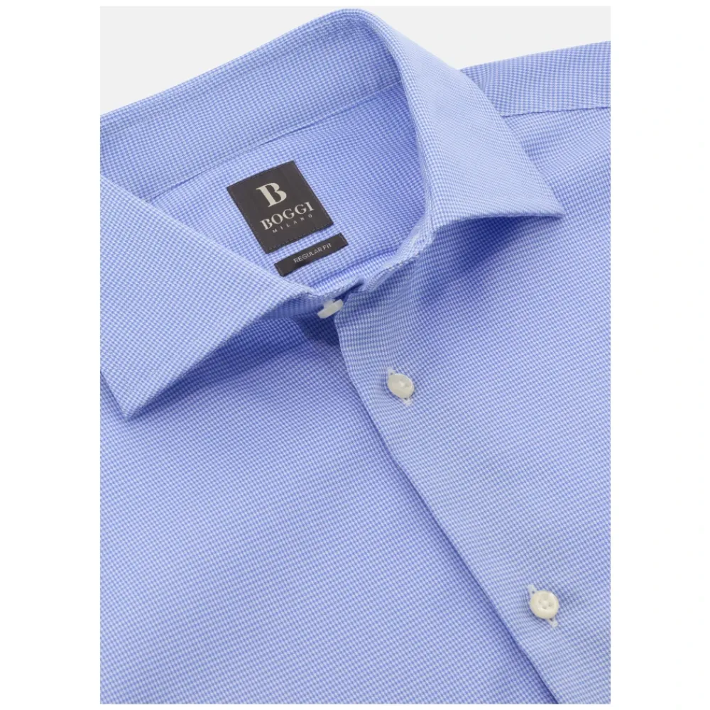 Heren Boggi Milano Overhemden^ULTIMATE NON IRON Regular Fit Katoen Dobby Overhemd