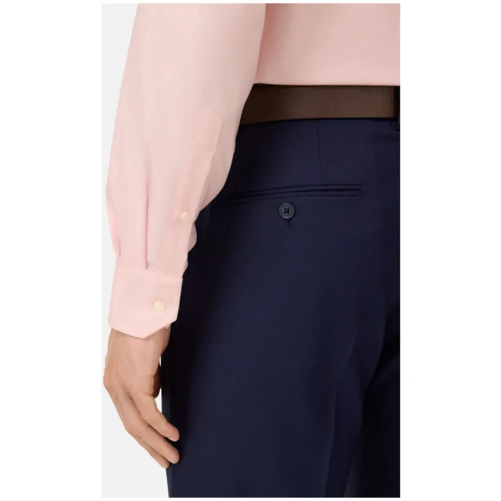 Heren Boggi Milano Overhemden^ULTIMATE NON IRON Regular Fit Gestreept Katoenen Overhemd