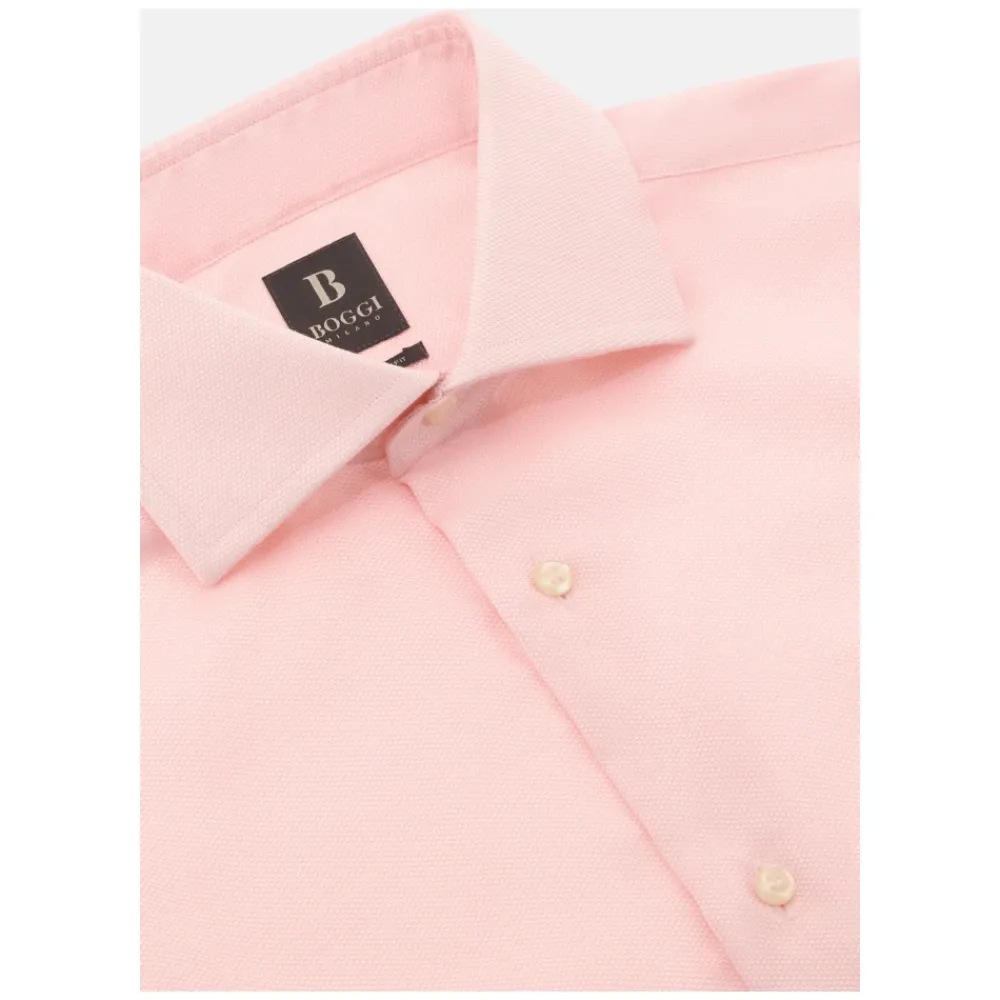 Heren Boggi Milano Overhemden^ULTIMATE NON IRON Regular Fit Gestreept Katoenen Overhemd