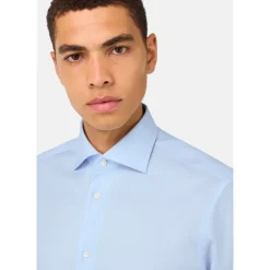 Heren Boggi Milano Overhemden^ULTIMATE NON IRON Slim Fit Katoenen Twill Overhemd