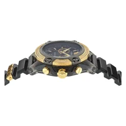DAMES Versace Horloges|Horloges^Unisex Horloge Icon Active Gouden Wijzerplaat e Siliconen Band VEZ701723