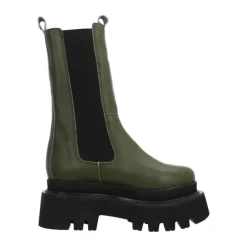 DAMES Yellow Chelseaboots^Vegan Elastische Chelsea Laarzen