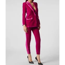 DAMES Philipp Plein Velvet Boxy Blazer Paisley Bandana